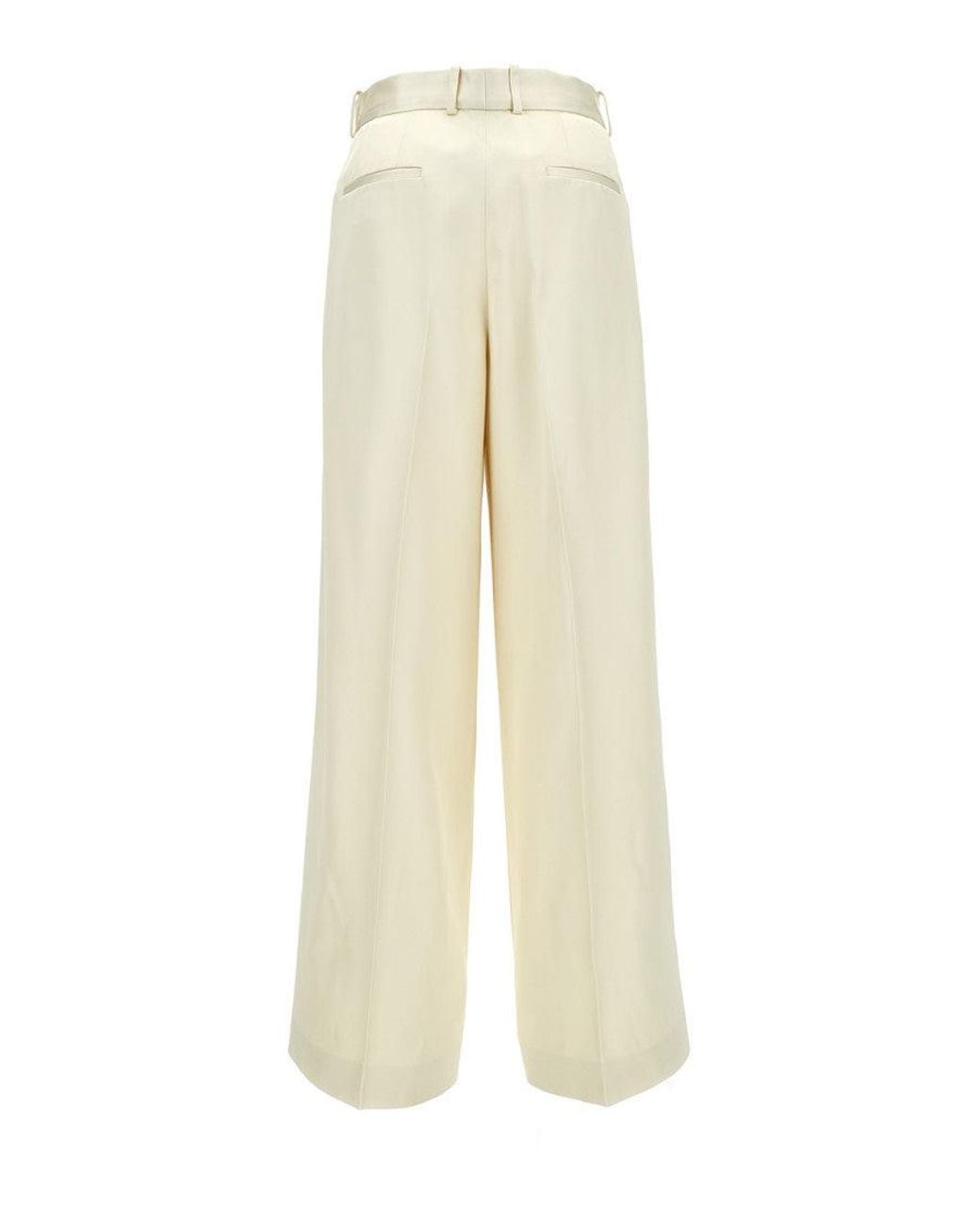Jil Sander White Relaxed Flat Front Pants