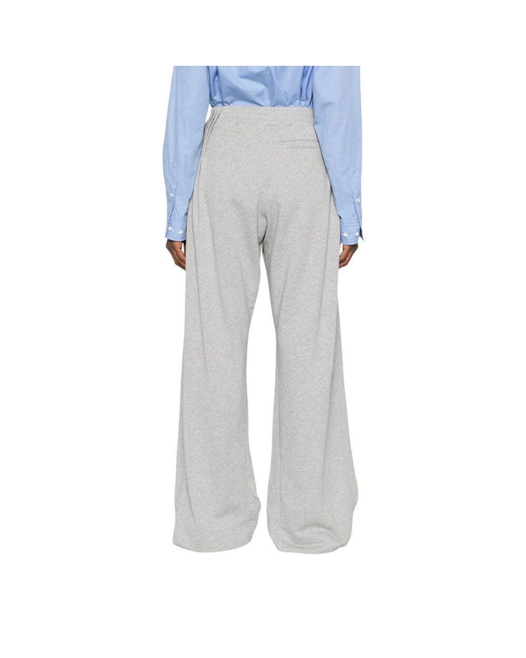 Dries Van Noten Gray Flared Pleated Pant