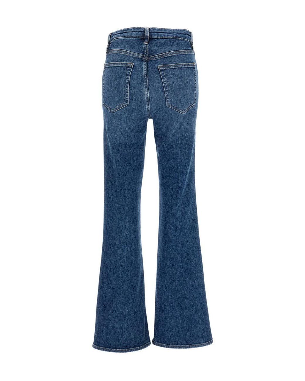 FRAME Blue Flared High Rise Jeans