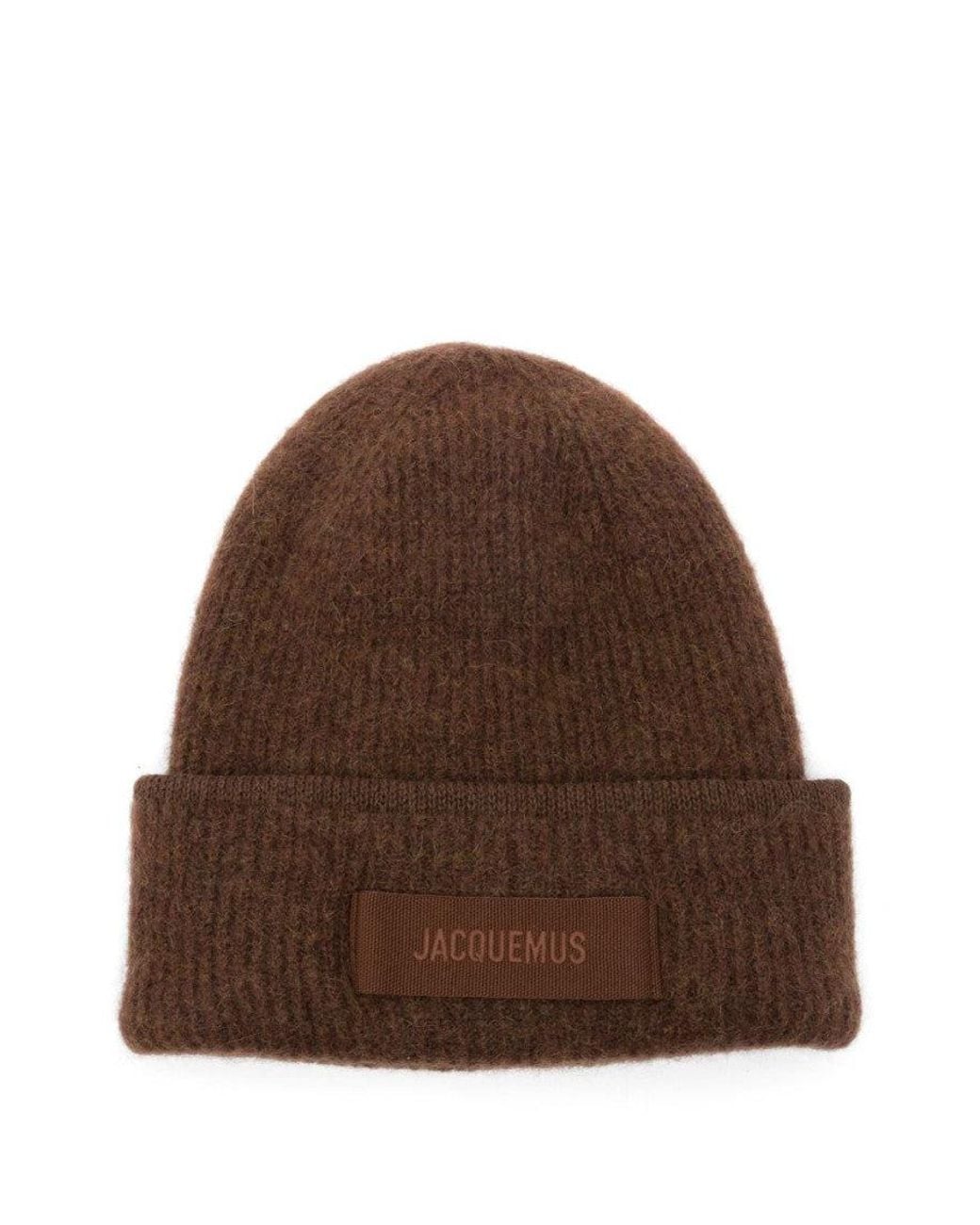 Jacquemus Brown Logo Beanie Cap