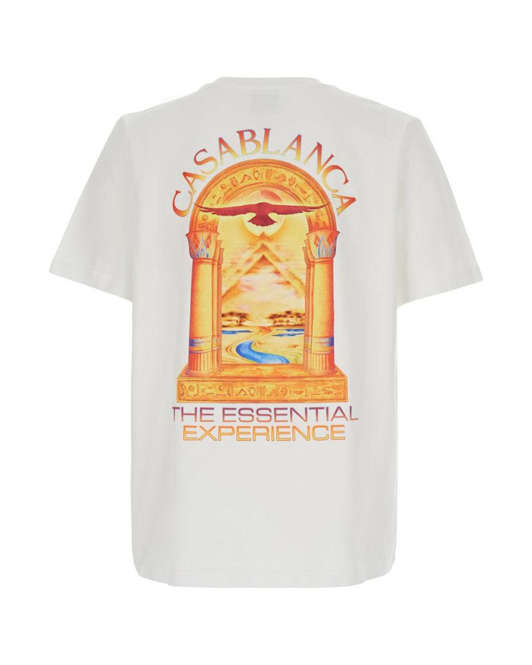 Casablanca White Hermons Mirage Arch Printed Classic T-Shirt With Short Sleeves And Round Neckline for men