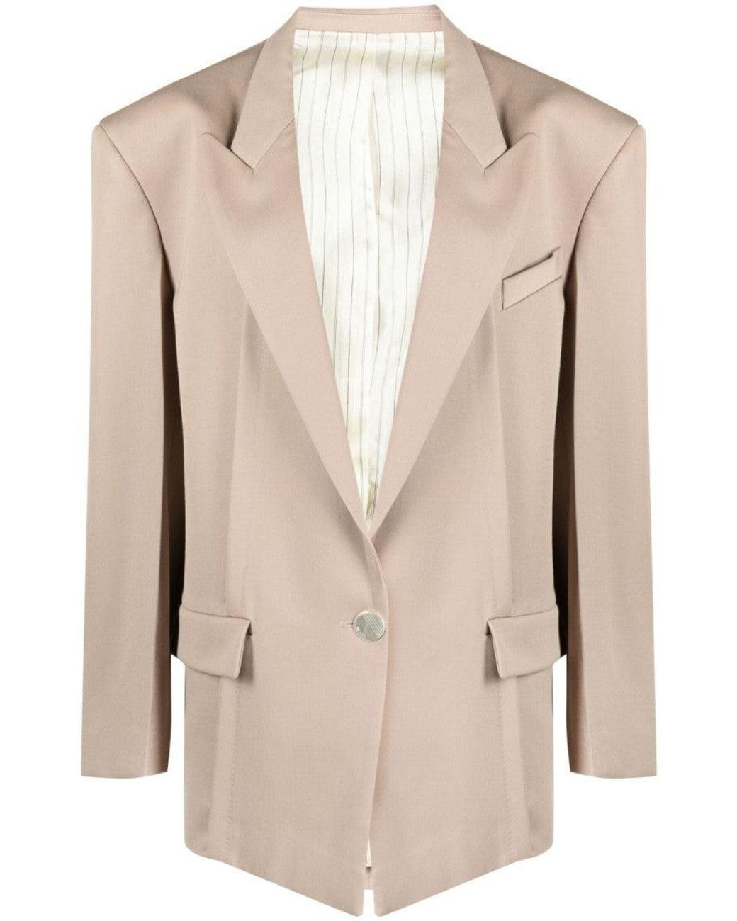 The Attico Natural Single Breasted Blazer