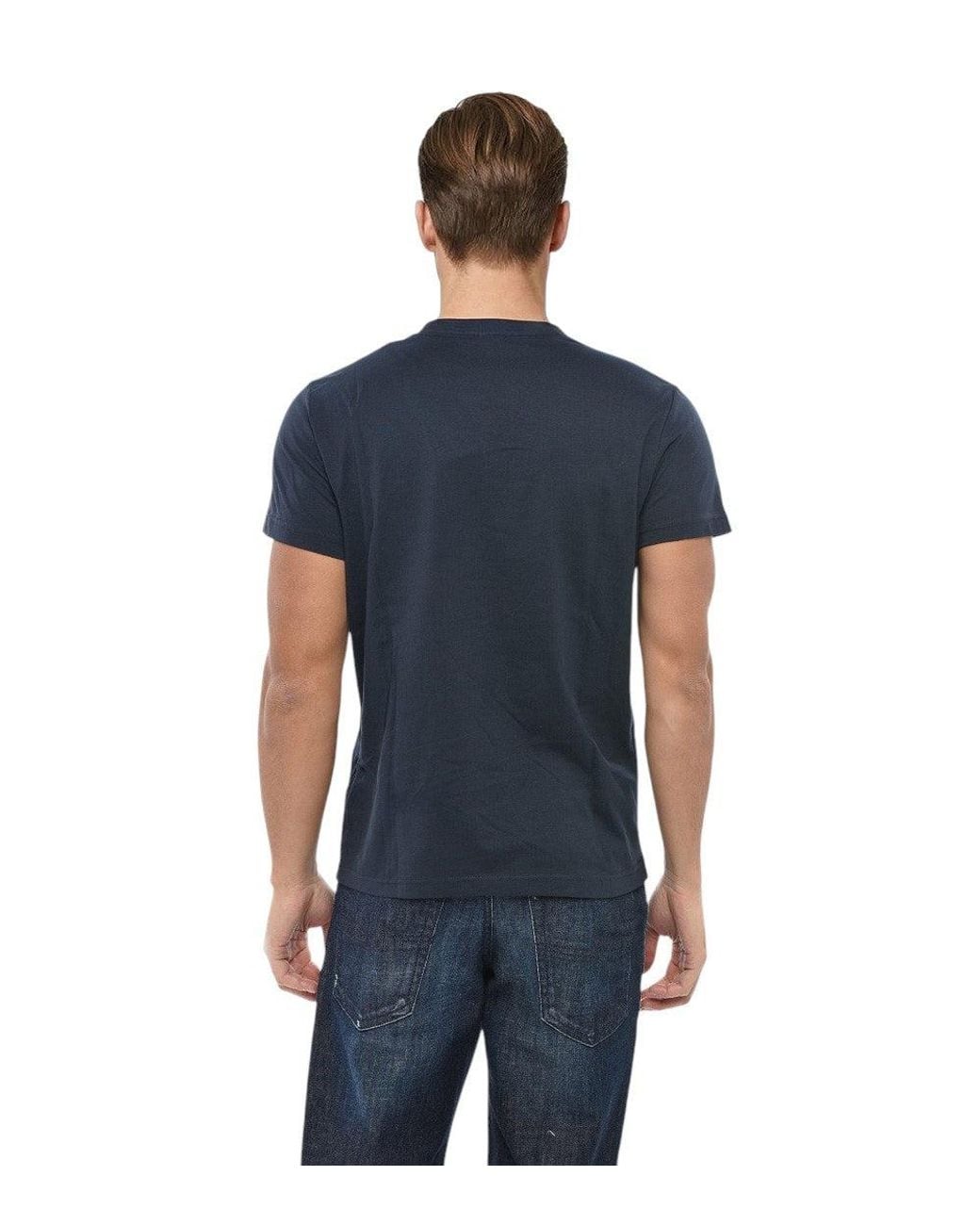 DIESEL Blue Graphic Logo T-Shirt for men