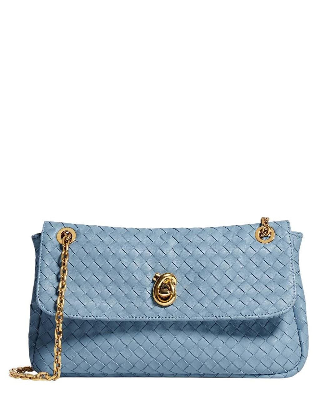 Bottega Veneta Blue Mineral Madison Medium Shoulder Bag