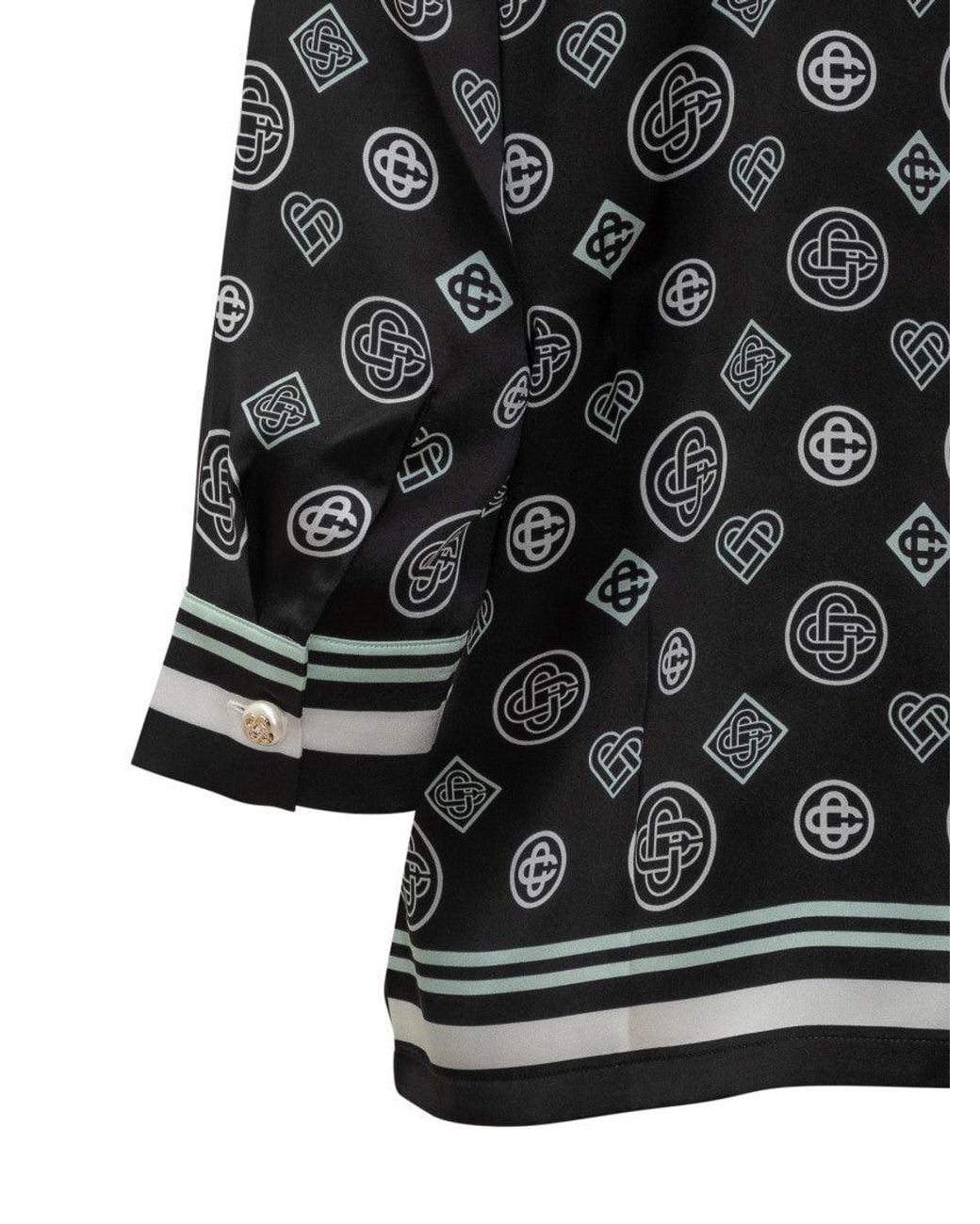 Casablanca Black Regular Logo Print Shirt