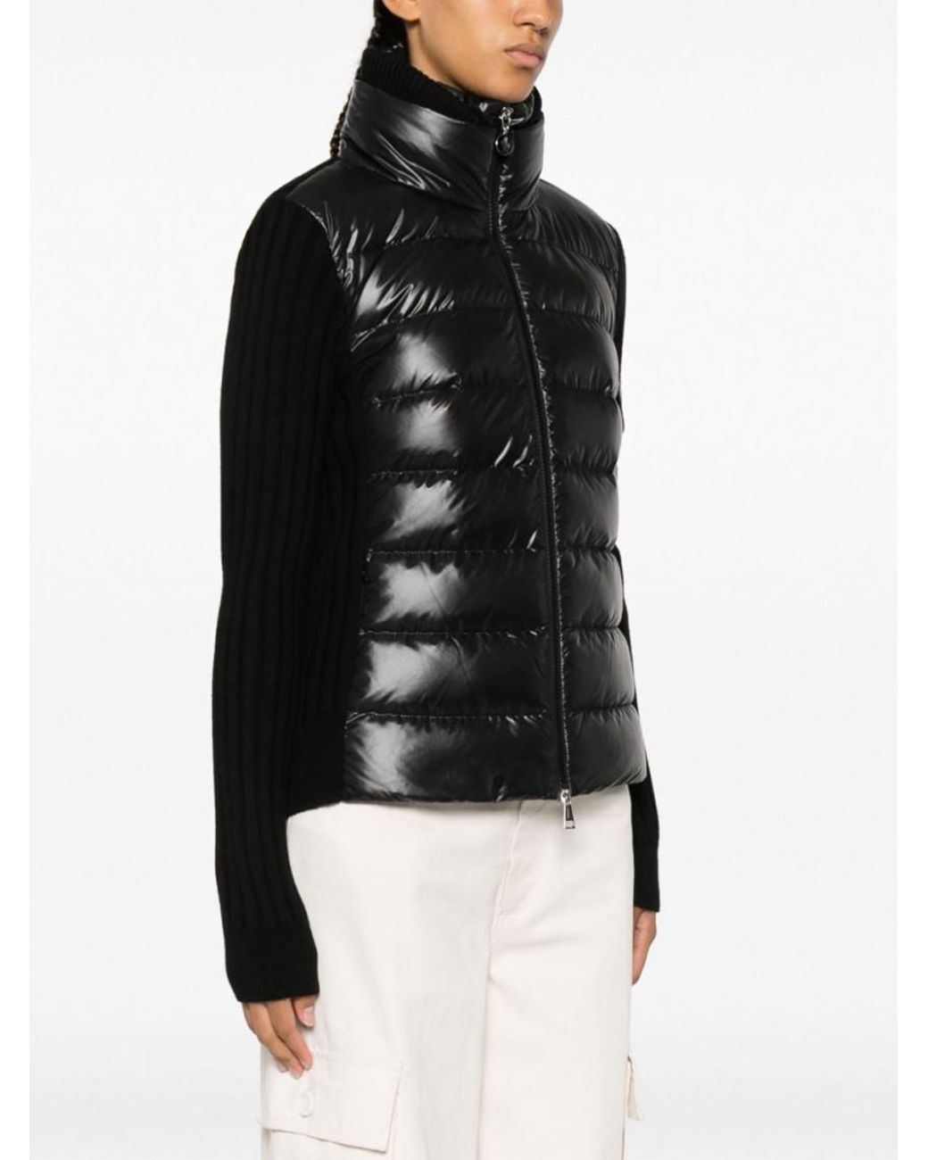 Moncler Black Logo Patch Wool Puffer