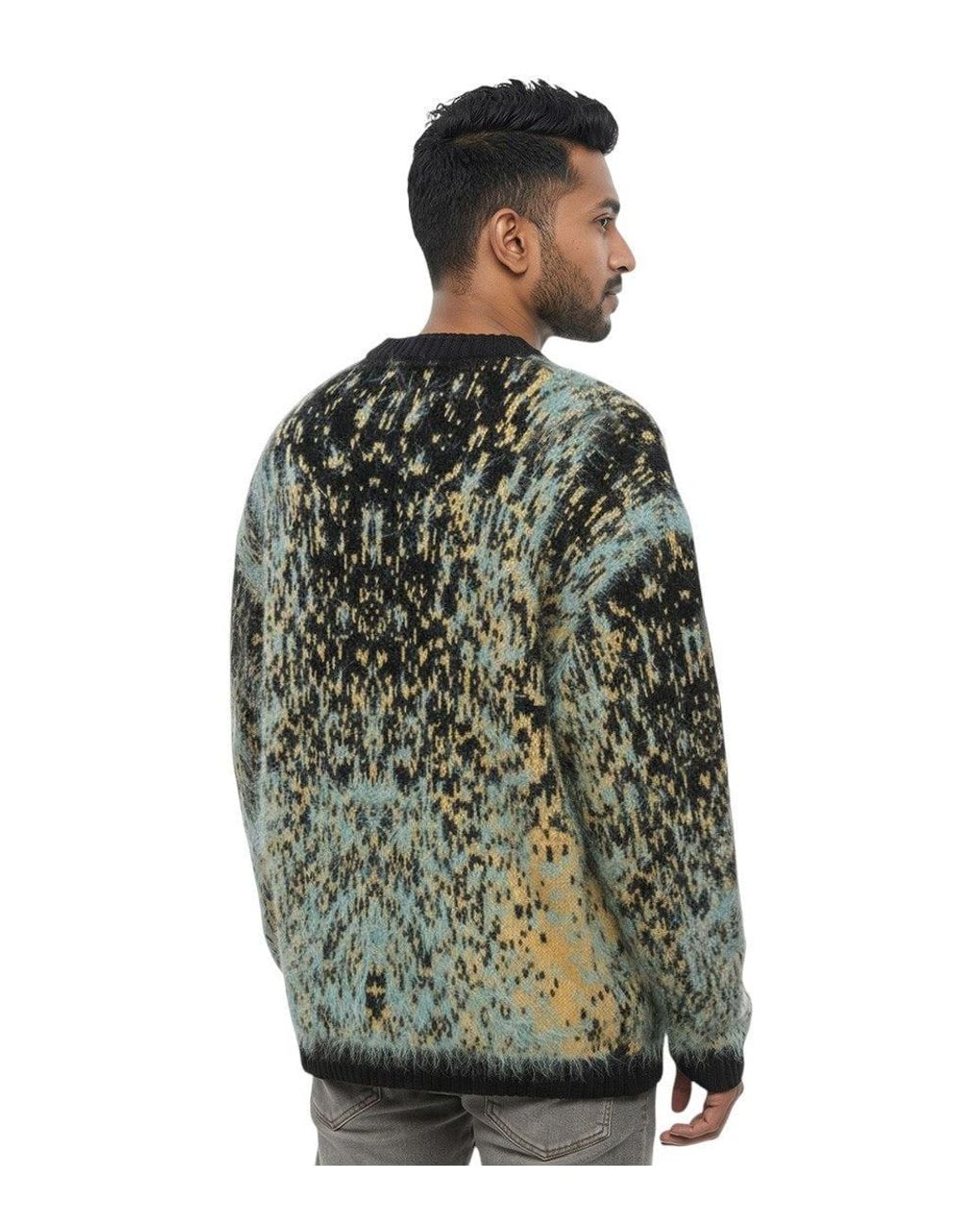 DIESEL Green Crew Neck Sweater for men