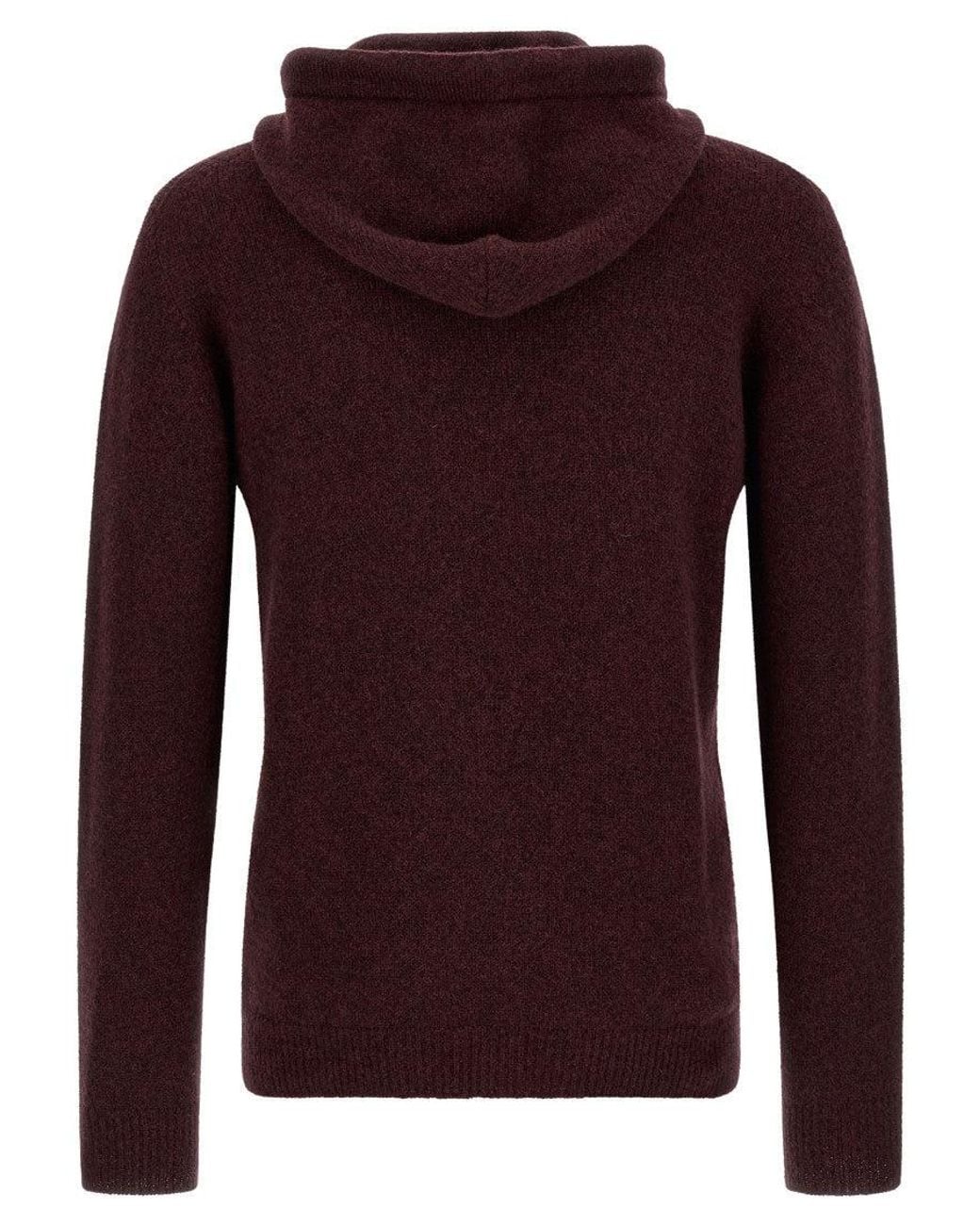 Roberto Collina Purple Wool Blend Hoodie for men