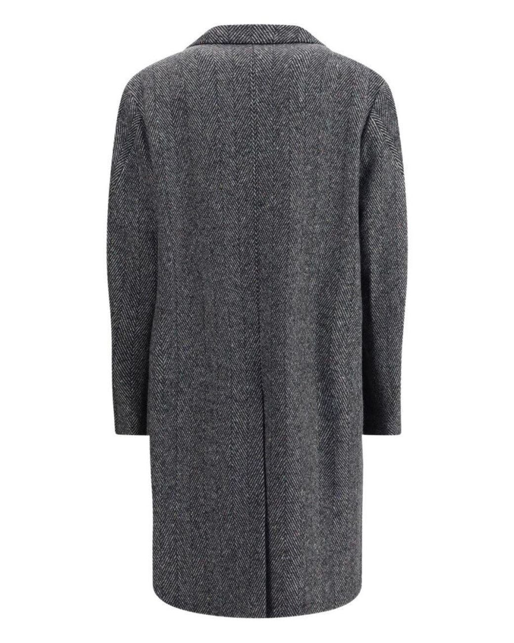 Givenchy Gray Herringbone Coat for men