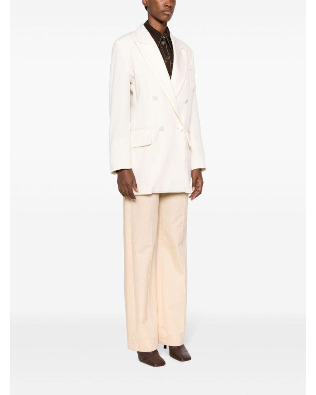 Max Mara White Wool Trench Coat