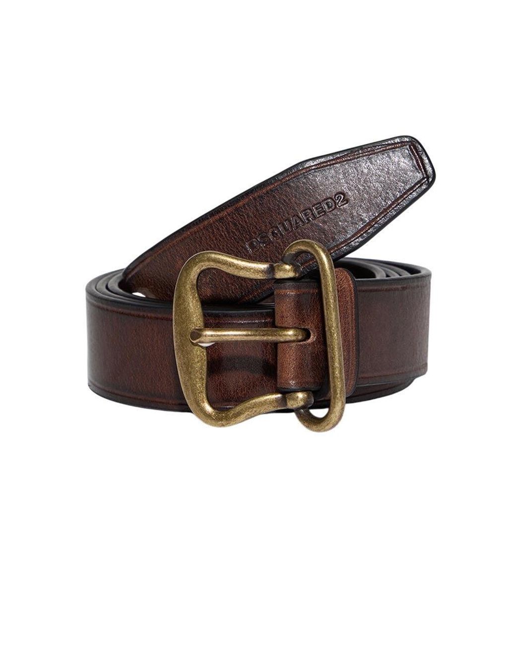DSquared² Brown Solid Formal Belt for men