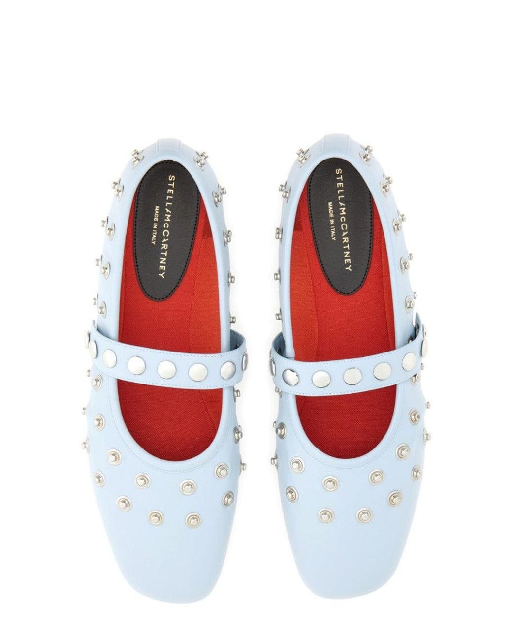 Stella McCartney White Light Studded Ballet Flats