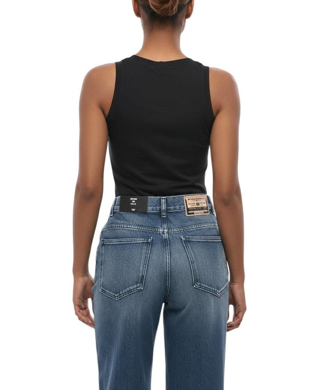 DSquared² Black Logo Round Neck Top