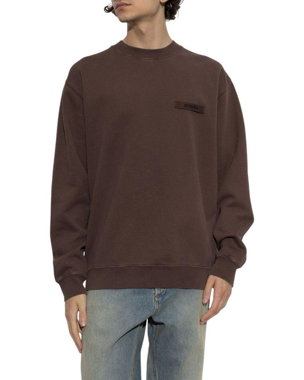 Jacquemus Brown Crew Neck Sweatshirt for men