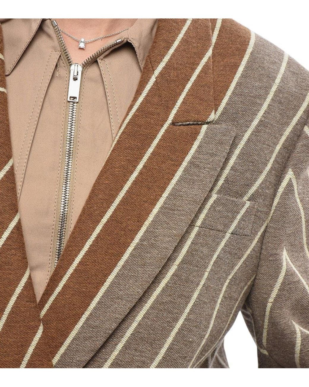 Stella McCartney Brown Stripes Trench Coat