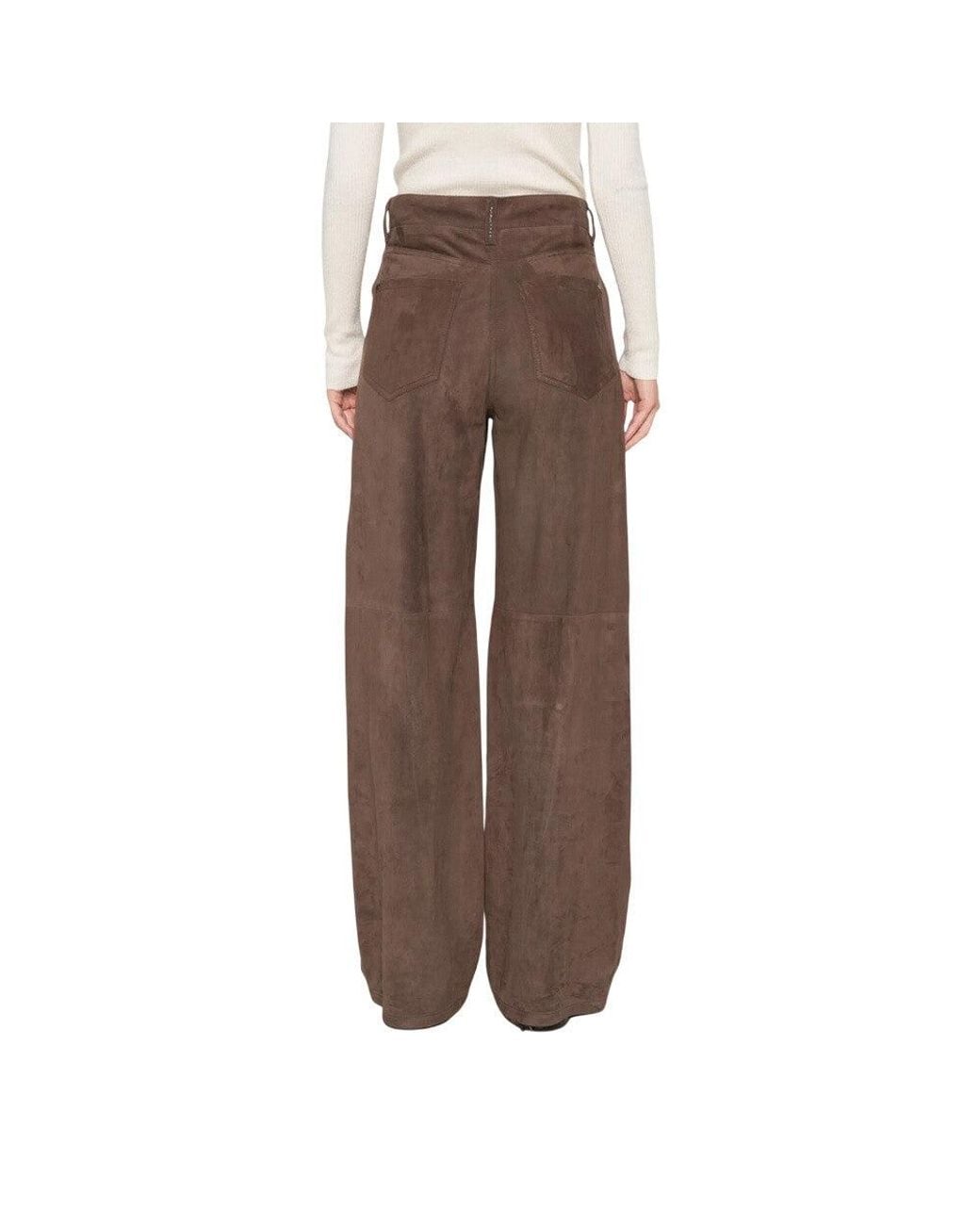 Brunello Cucinelli Brown Flat Front Pants