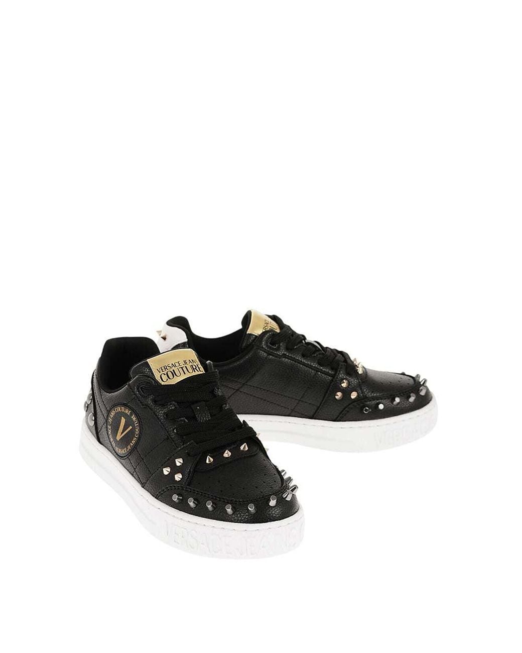 Versace Jeans Couture Black Studded Sneakers