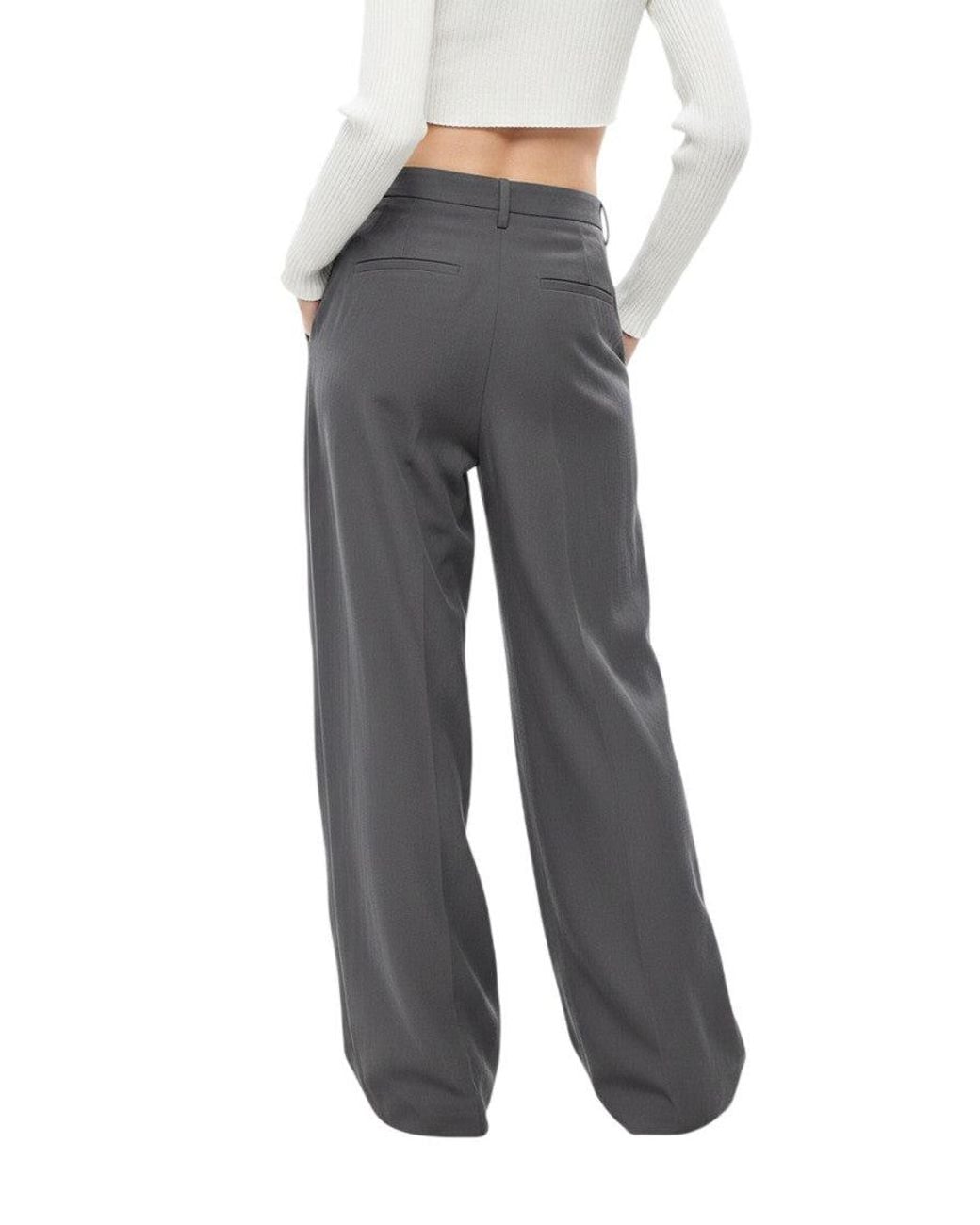 Dries Van Noten Gray Loose Pleated Pants