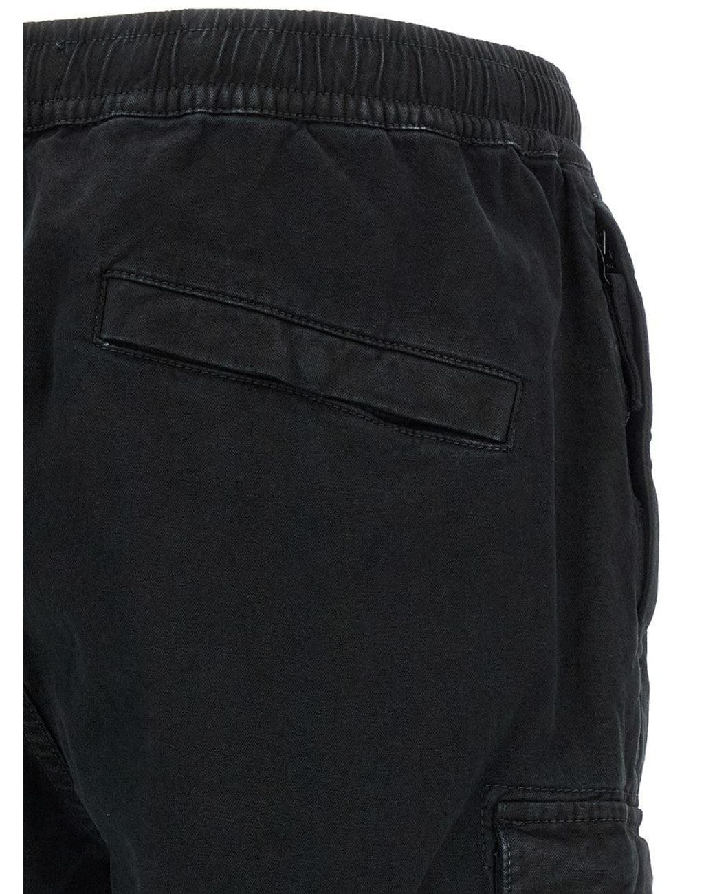 Stone Island Black Tapered Cargo Pants for men