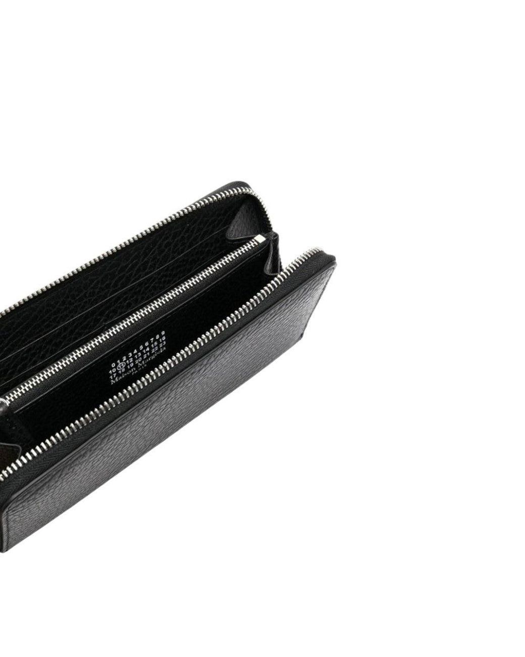 Maison Margiela Black Signature Zip Around Wallet for men