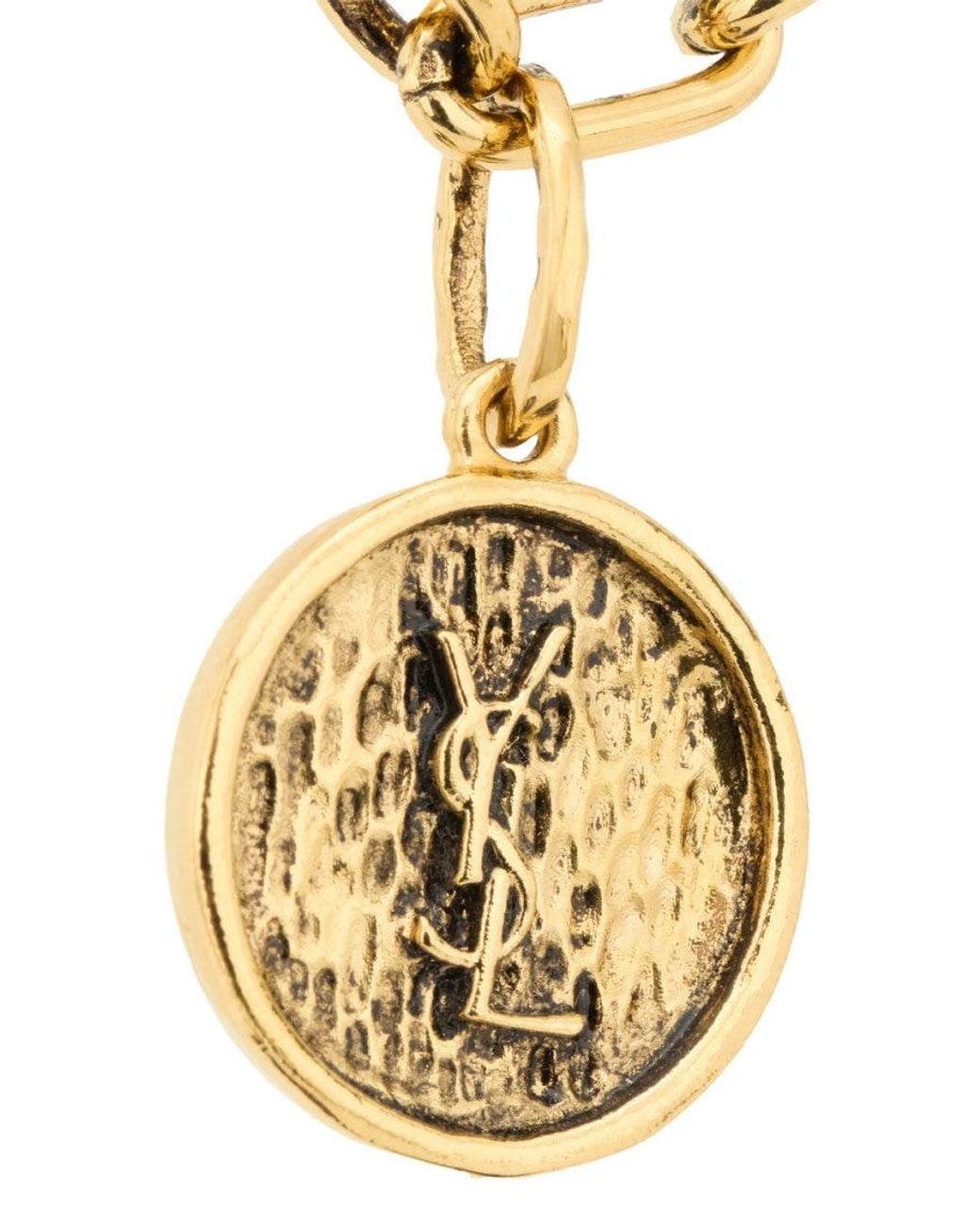 Saint Laurent Metallic Cassandre Chain Bracelet
