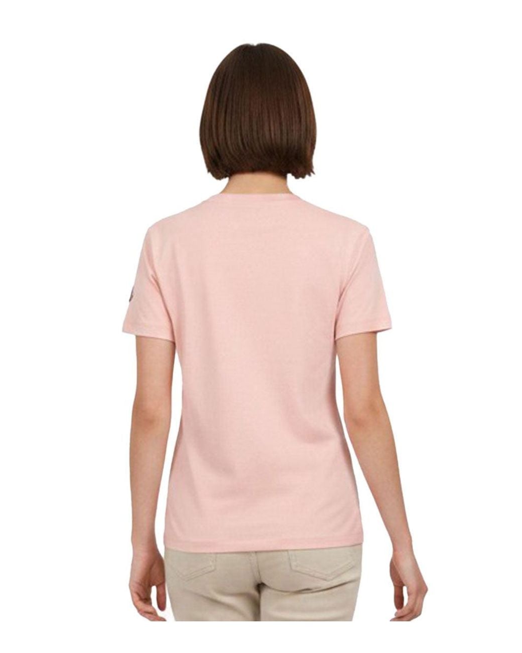 Moncler Pink Light Crew Neck Logo T-Shirt