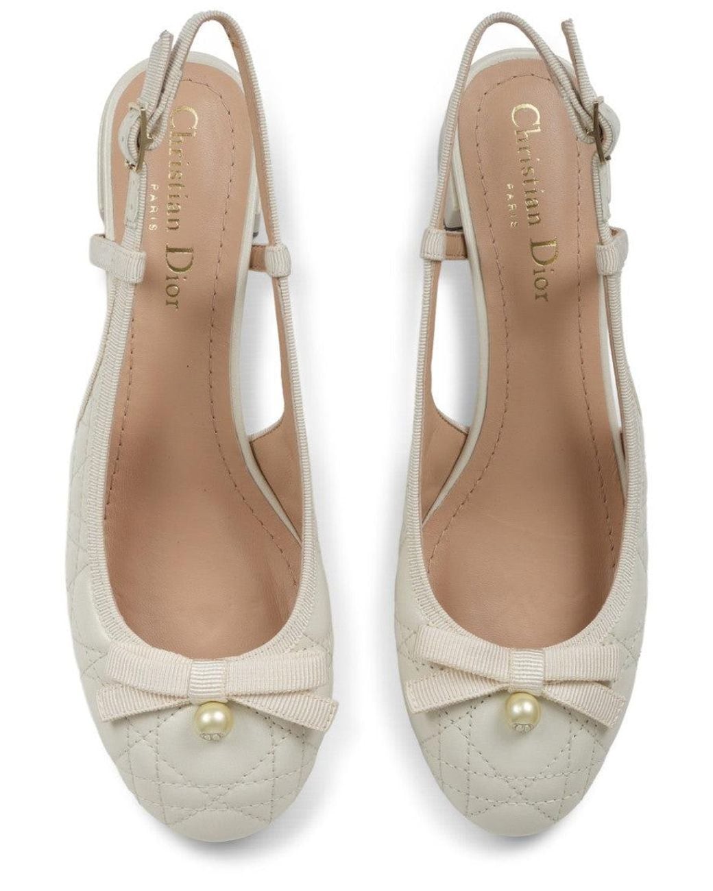 Dior Natural Quilted Ballet Flats