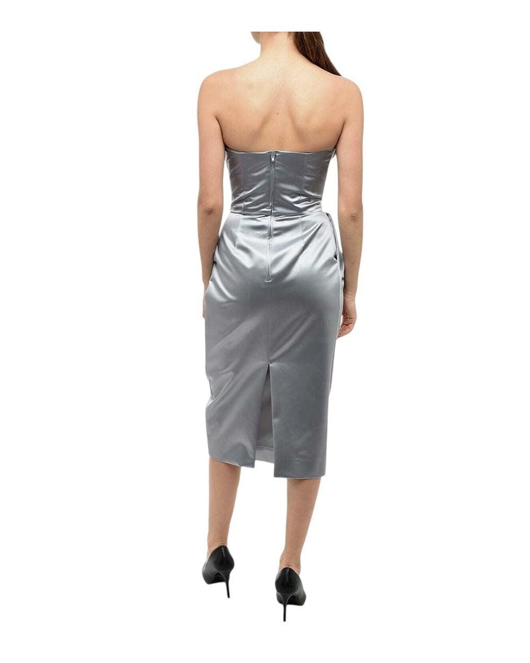 Maison Margiela Blue Strapless Midi Dress