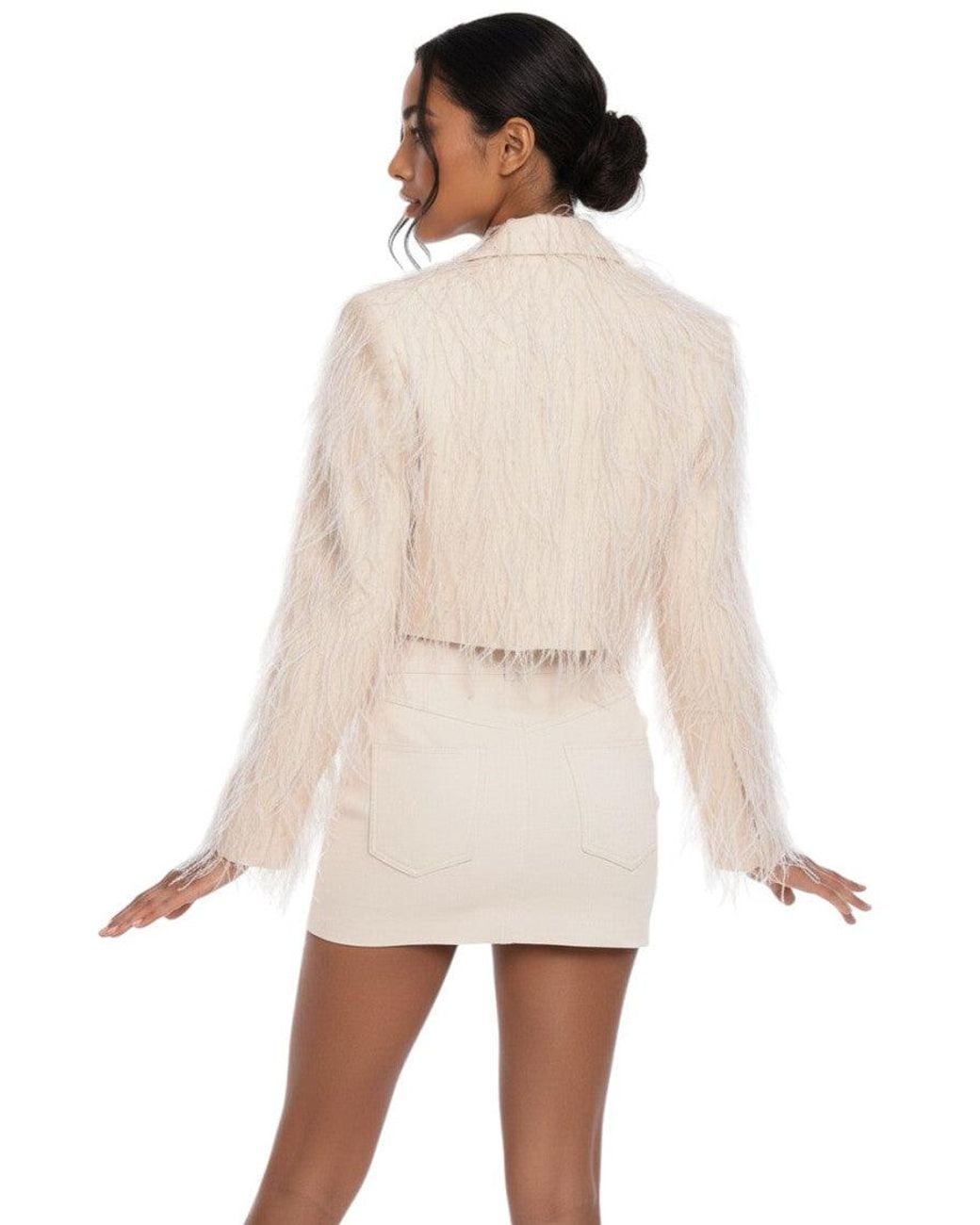 The Mannei Natural Textured Notched Lapel Blazer