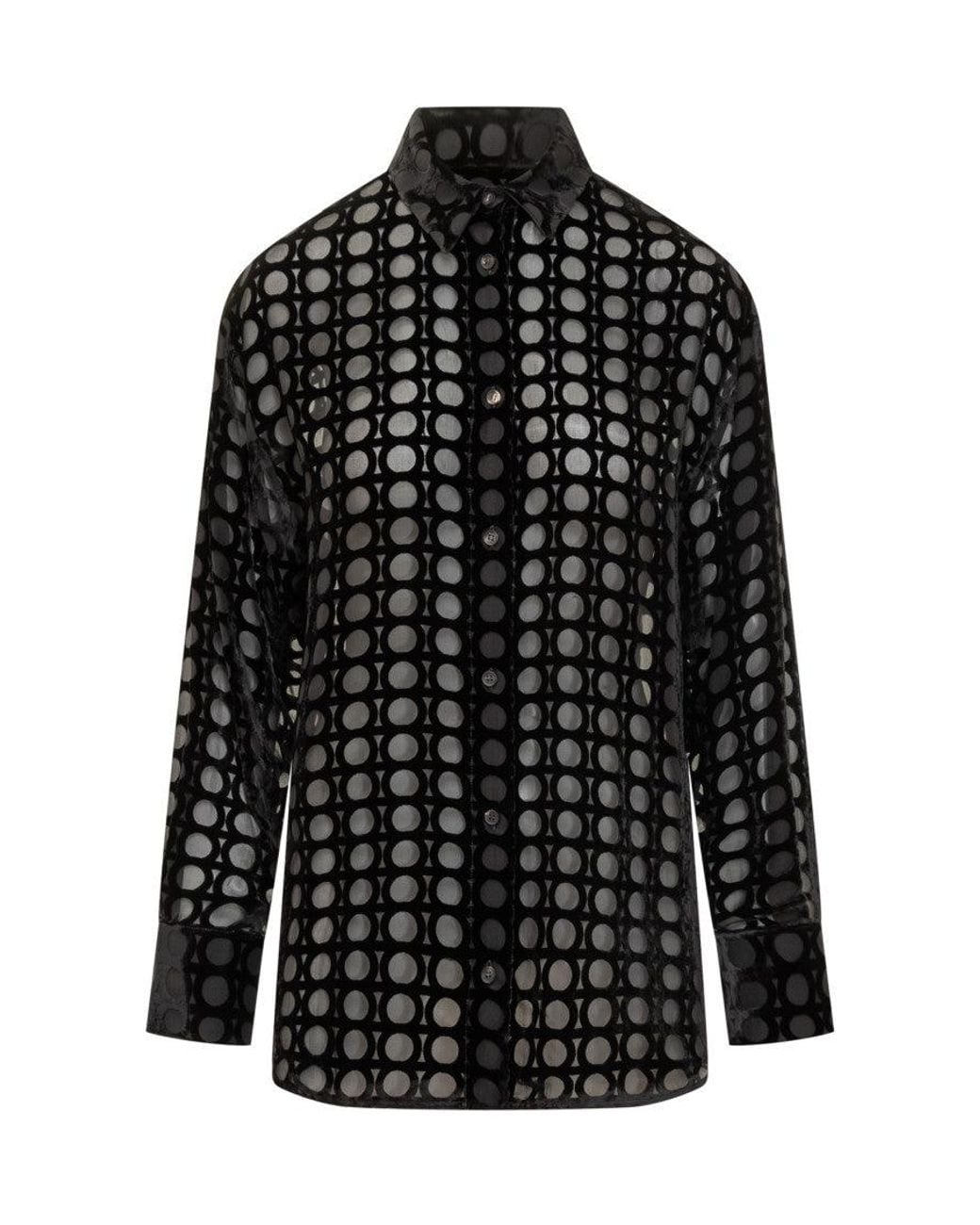Ferragamo Black Elegant Silk Blend Shirt