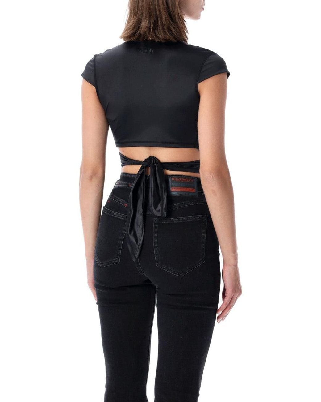 DIESEL Black Reno Wrap Crop Top