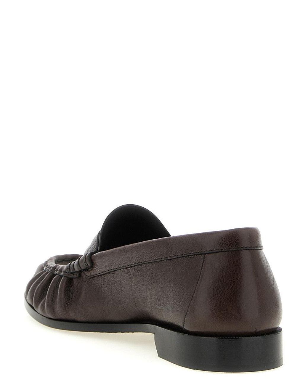 Saint Laurent Brown Calfskin Slip-On Loafers for men