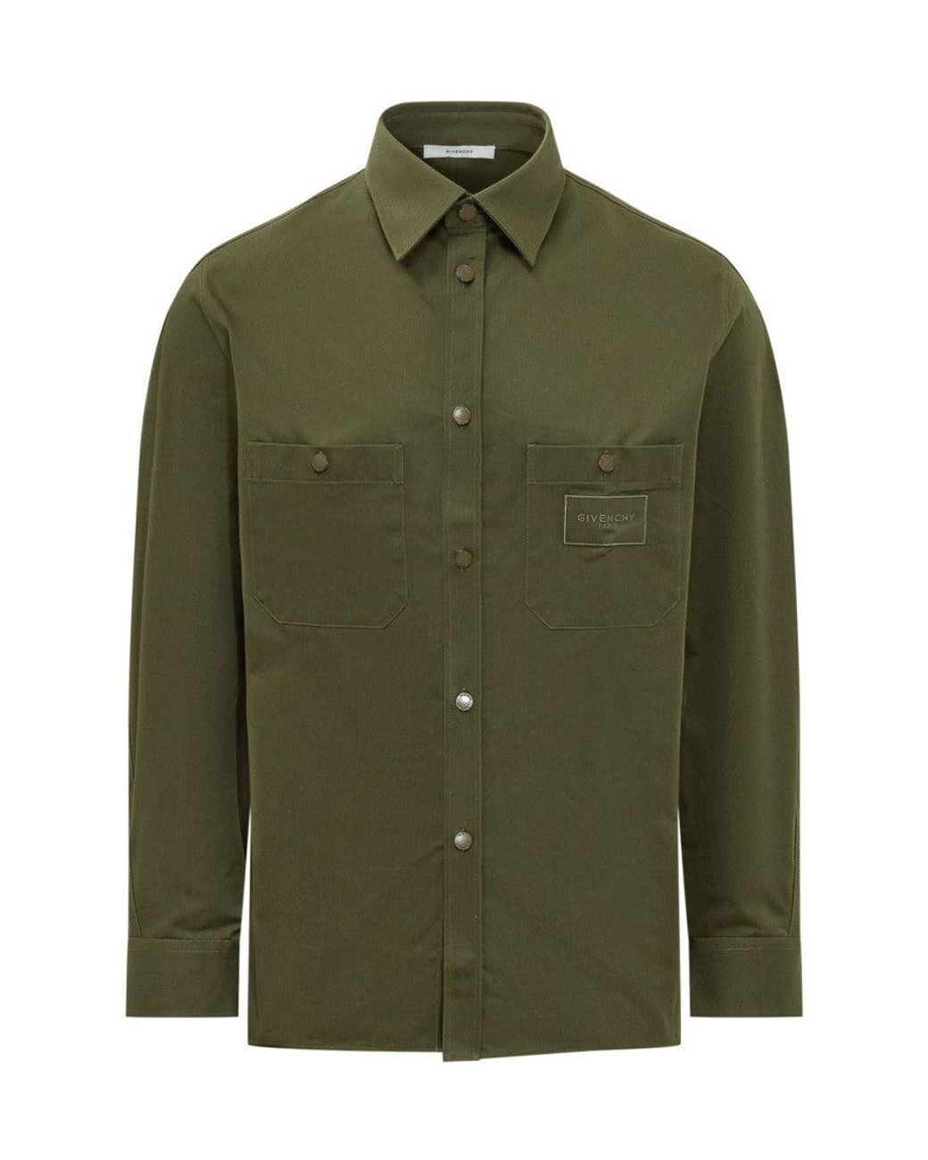 Givenchy Green Regular Solid Shirt for men