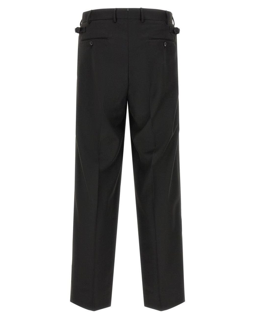 Cellar Door Black Relaxed Pleated Trousers for men