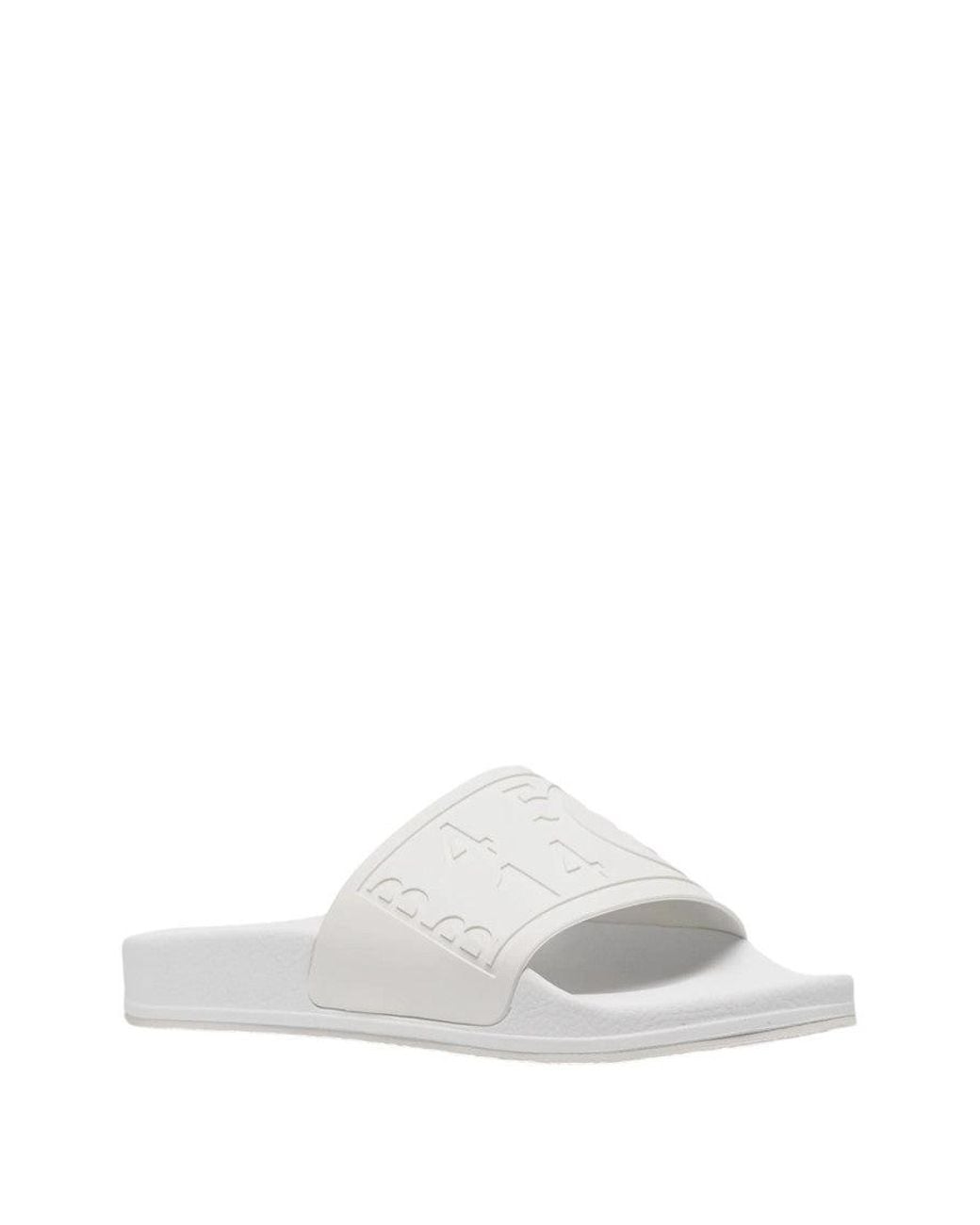 Maison Margiela White Logo Slides