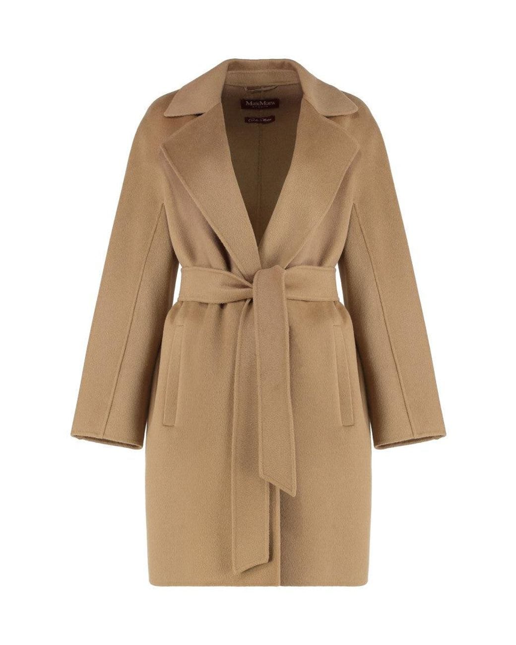 Max Mara Natural Notch Lapel Wool Coat