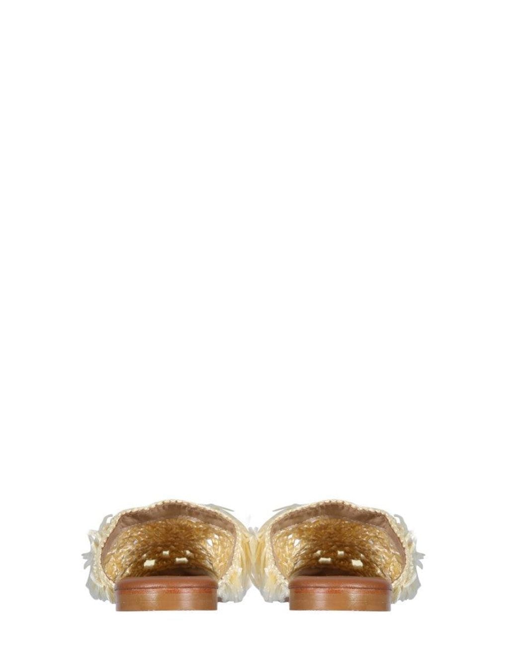De Siena White Slip-On Sandals