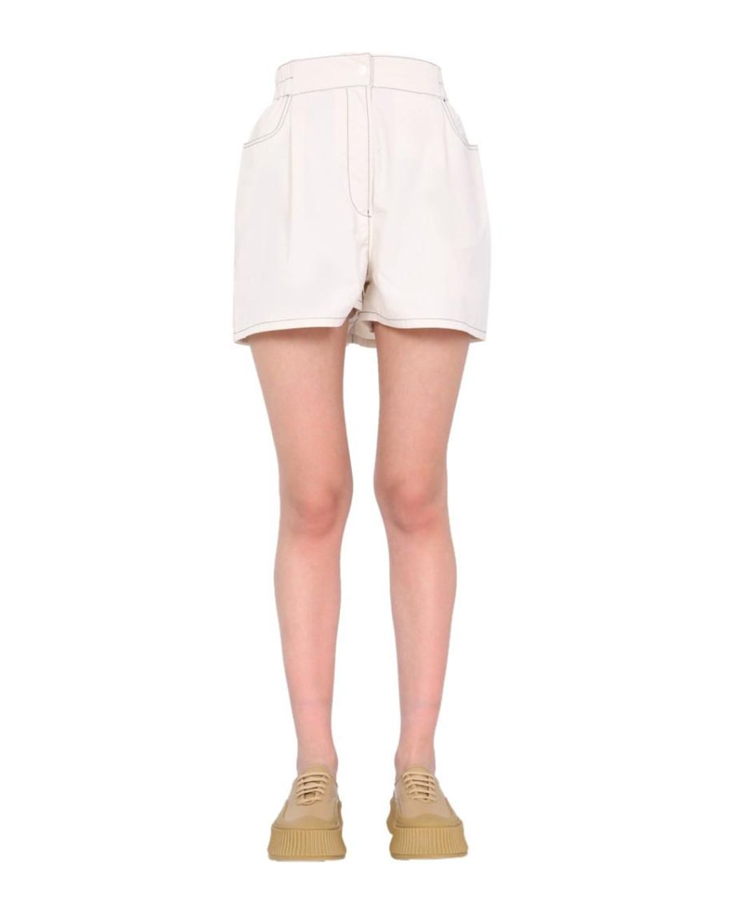 Sunnei White Solid Shorts