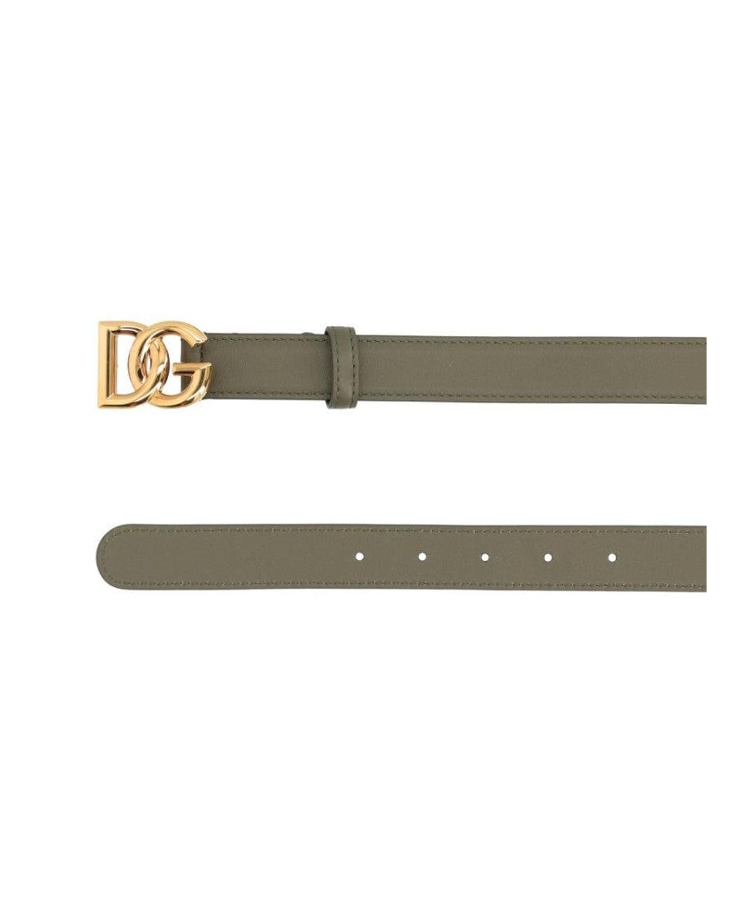Dolce & Gabbana Green Logo Buckle Belt