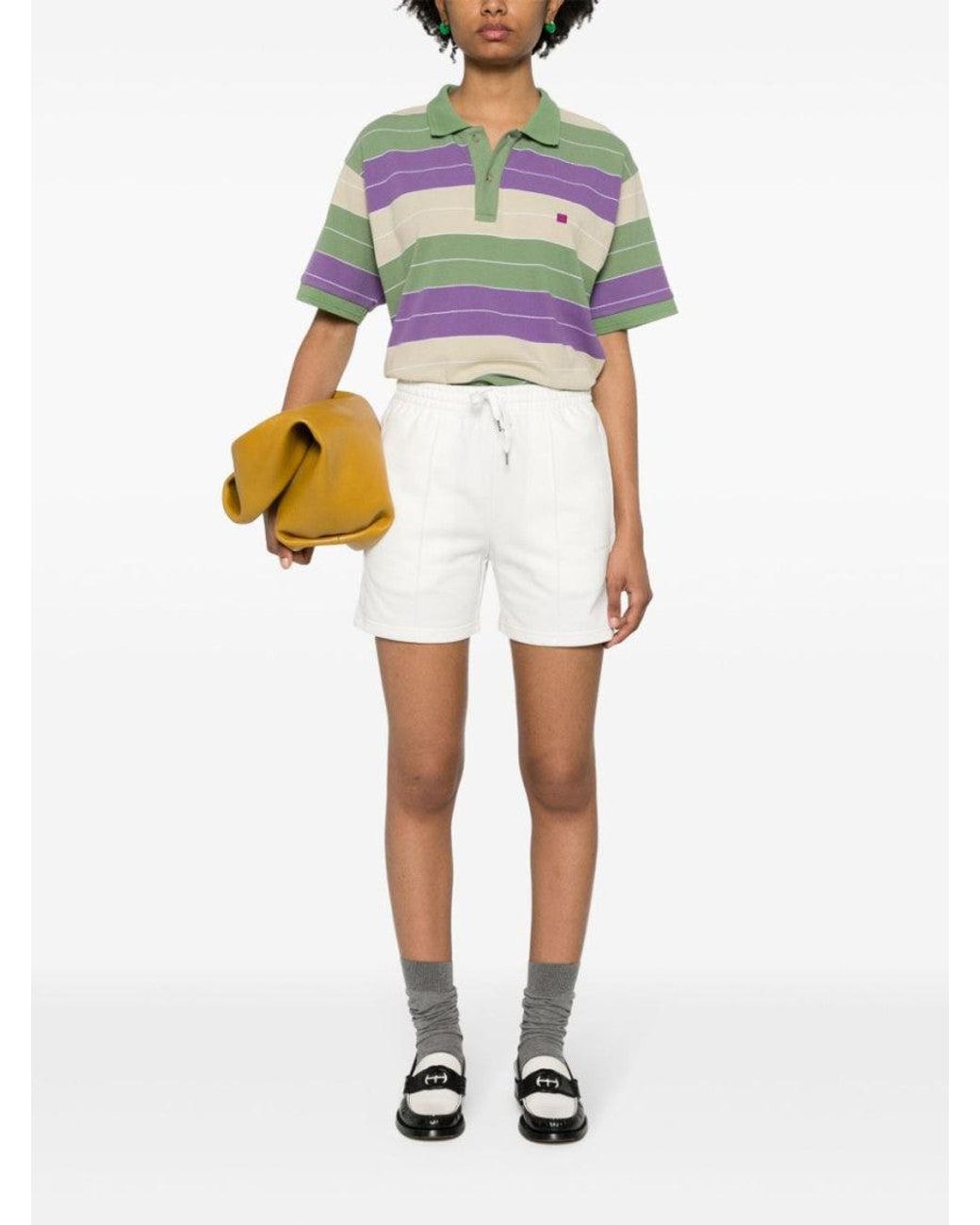 P.A.R.O.S.H. White Striped Jersey Shorts