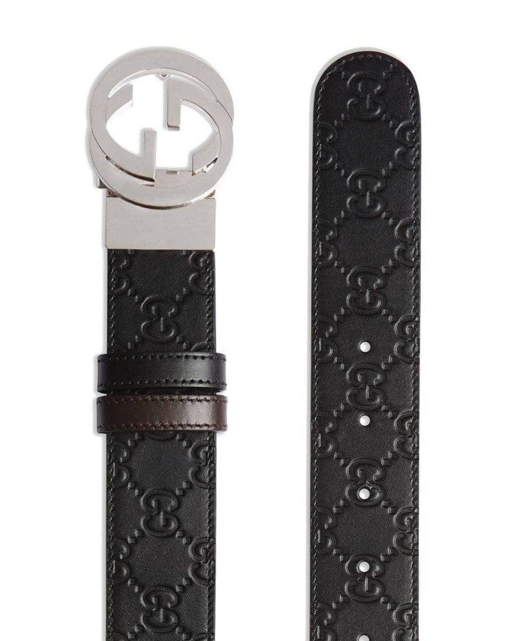 Gucci Black Signature Logo Reversible Belt for men