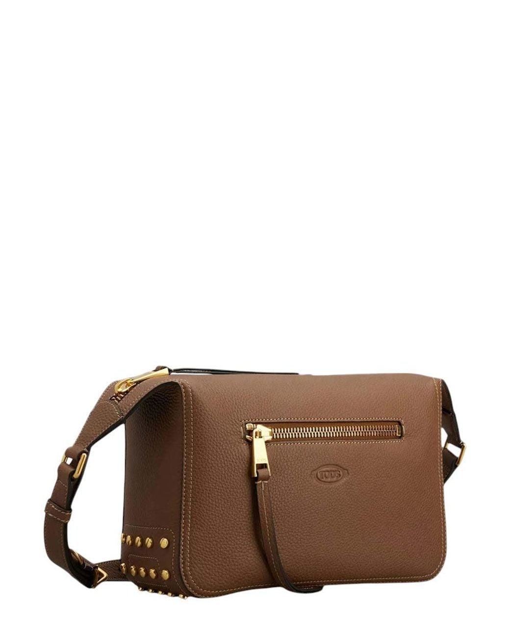 Tod's Brown Metal Dots Mini Shoulder Bag