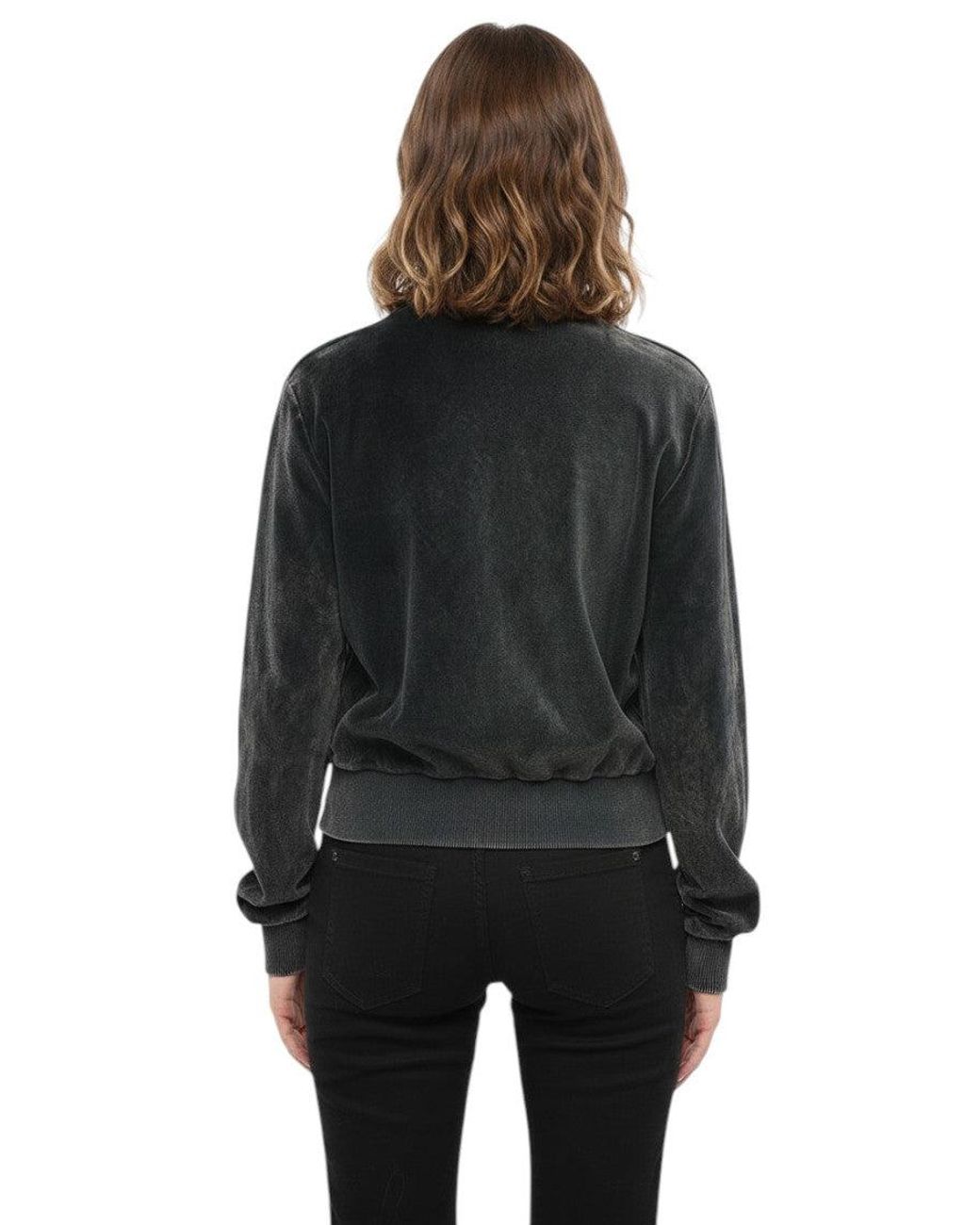 DIESEL Black Embellished Mock Collar Sweatshirt