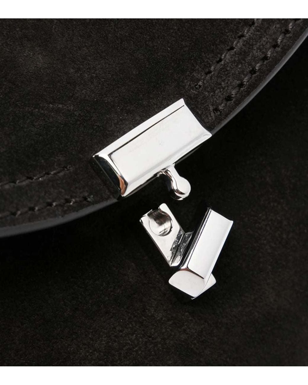 Totême Black Espresso T-Lock Clutch