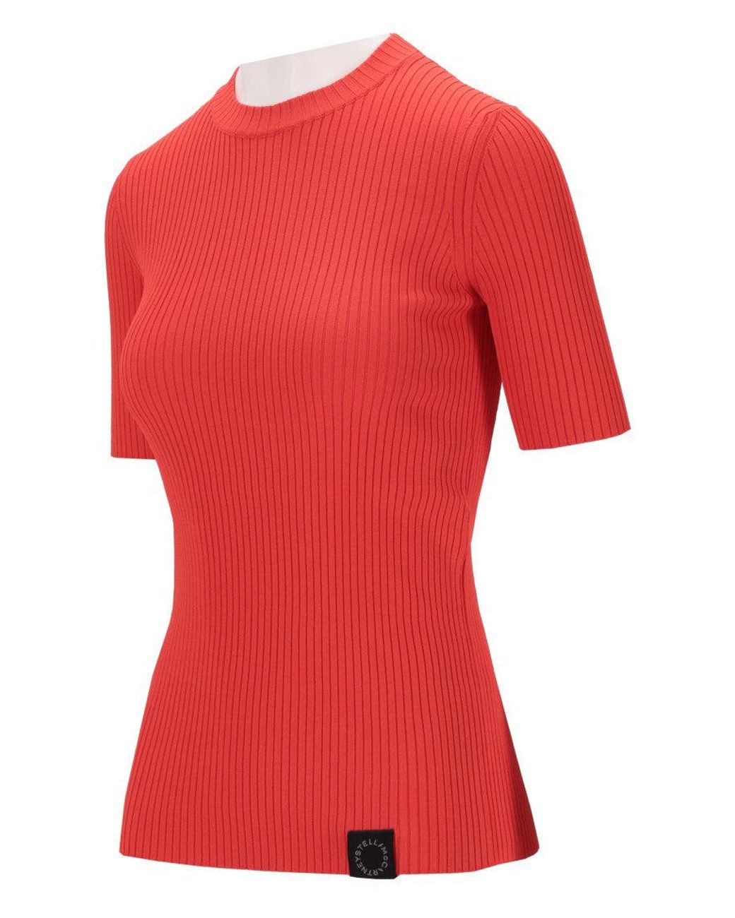 Stella McCartney Red Crew Neck Ribbed T-Shirt