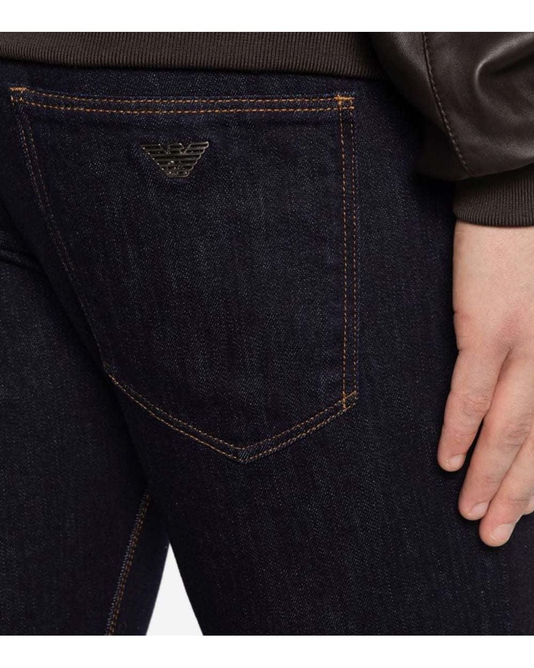 Emporio Armani Blue Slim Mid Rise Jeans for men