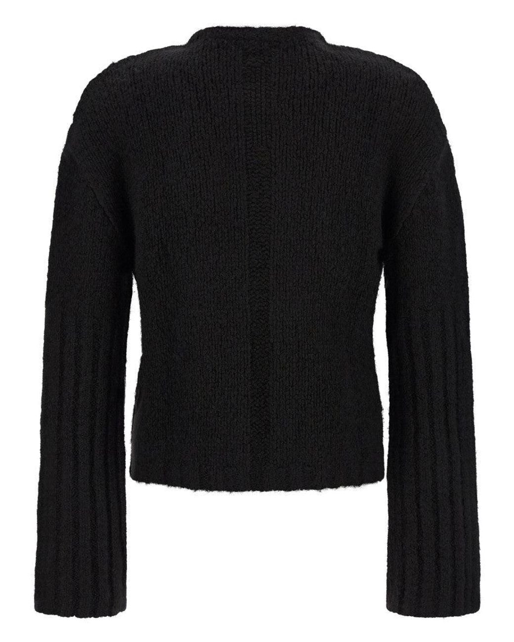 Rick Owens Black Knitted Crew Neck Sweater for men