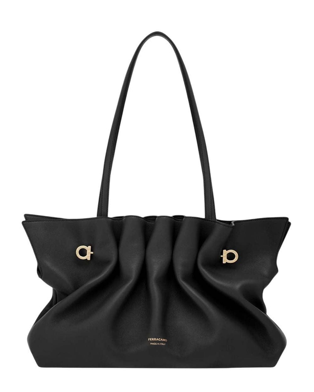 Ferragamo Black Dark Soft Medium Shoulder Bag