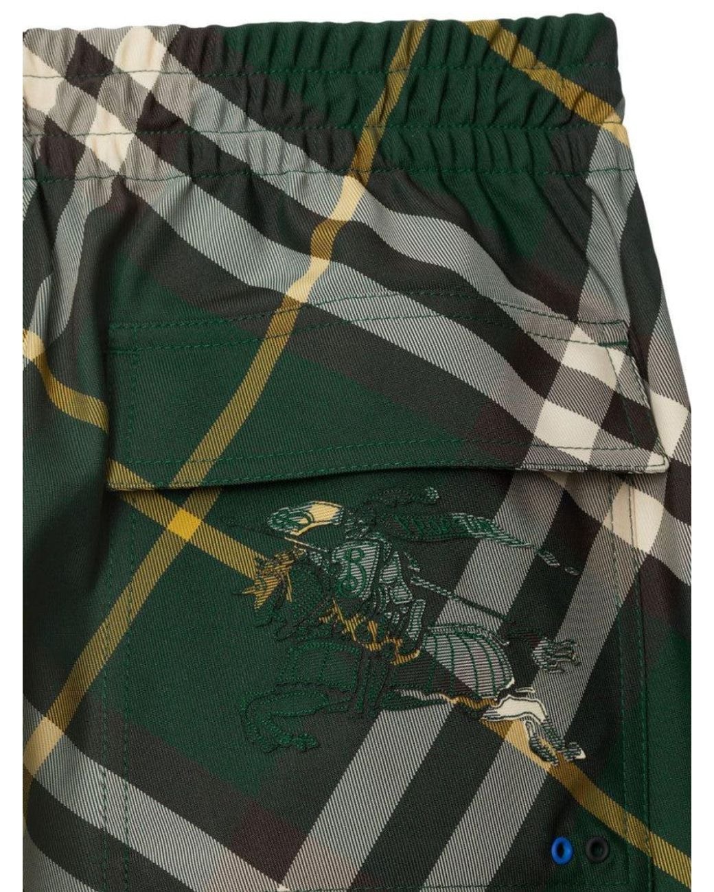 Burberry Green Dark Check Pattern Pant for men