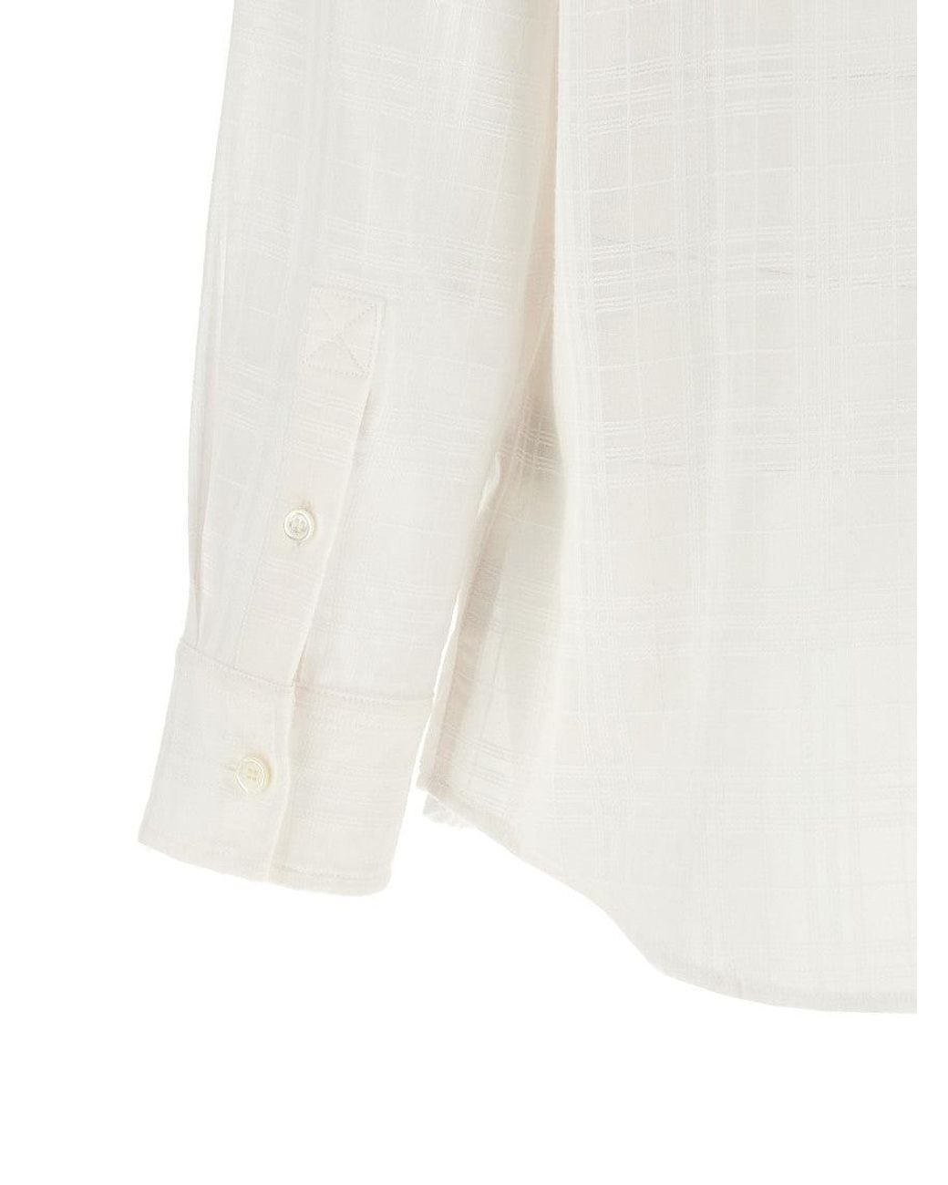 Burberry White Off Check Shirt